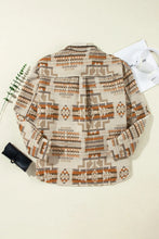 Load image into Gallery viewer, Plus Size Geometric Collared Neck Long Sleeve Jacket