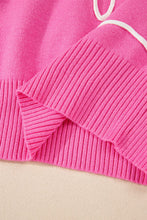 Load image into Gallery viewer, Bow Round Neck Dropped Shoulder Sweater