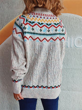 Load image into Gallery viewer, Cable-Knit Mock Neck Long Sleeve Sweater
