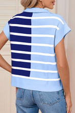 Load image into Gallery viewer, Striped Half Zip Sweater Vest