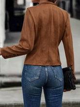 Load image into Gallery viewer, Decorative Button Open Front Long Sleeve Jacket