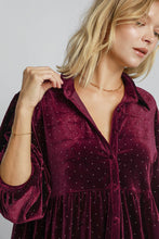 Load image into Gallery viewer, Umgee Full Size Polka Dot Button Up Half Sleeve Shirt