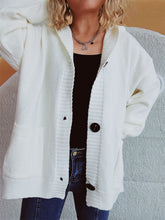 Load image into Gallery viewer, Dropped Shoulder Long Sleeve Hooded Cardigan