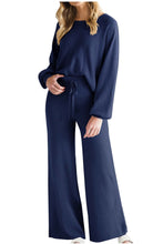 Load image into Gallery viewer, Round Neck Long Sleeve Top and Pants Set