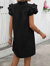 Load image into Gallery viewer, Ruffled Notched Cap Sleeve Mini Dress