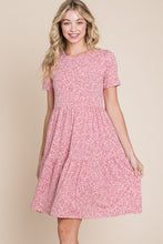 Load image into Gallery viewer, BOMBOM Printed Short Sleeve Mini Dress