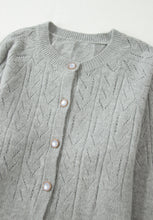 Load image into Gallery viewer, Openwork Button Down Long Sleeve Cardigan