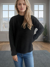Load image into Gallery viewer, Round Neck Drop Shoulder Long Sleeve Sweater