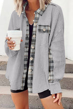 Load image into Gallery viewer, Plaid Button Down Collared Jacket