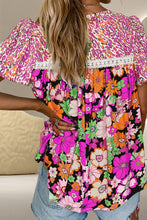 Load image into Gallery viewer, Printed Round Neck Puff Sleeve Blouse