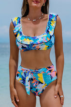 Load image into Gallery viewer, Ruffled Wide Strap Swim Top and Bottom Set