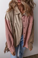 Load image into Gallery viewer, Button Up Color Block  Long Sleeve Shacket