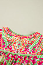 Load image into Gallery viewer, Plus Size Printed Round Neck Half Sleeve Blouse