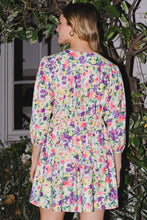 Load image into Gallery viewer, ODDI Full Size Floral Ruched Mini Dress