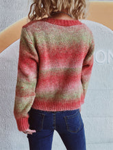 Load image into Gallery viewer, Gradient Heart Shape Button V-Neck Cardigan