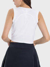 Load image into Gallery viewer, Drawstring Ruched Wide Strap Active Tank