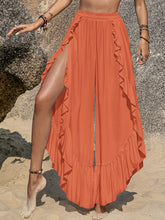 Load image into Gallery viewer, Ruffled Slit Wide Leg Pants
