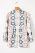 Load image into Gallery viewer, Tassel Tie Neck Balloon Sleeve Blouse