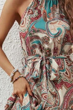 Load image into Gallery viewer, Tied Slit Floral Sleeveless Dress