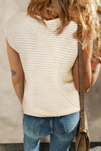Load image into Gallery viewer, Flower Round Neck Cap Sleeve Knit Top