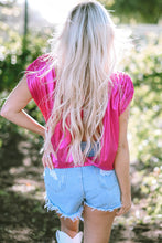 Load image into Gallery viewer, Tied Backless Round Neck Cap Sleeve Blouse