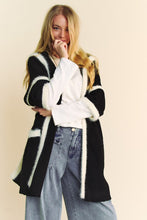 Load image into Gallery viewer, Davi &amp; Dani Fuzzy Trim Open Front Loose Fit Cardigan