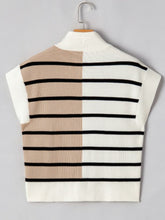 Load image into Gallery viewer, Striped Half Zip Sweater Vest
