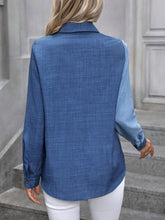 Load image into Gallery viewer, Contrast Collared Neck Long Sleeve Shirt