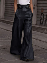 Load image into Gallery viewer, Half Elastic Waist Wide Leg Pants