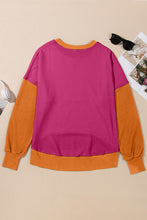 Load image into Gallery viewer, Contrast Round Neck Long Sleeve Sweatshirt