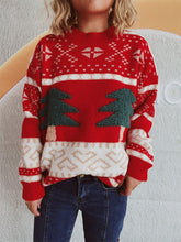 Load image into Gallery viewer, Christmas Tree Mock Neck Long Sleeve Sweater