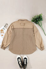 Load image into Gallery viewer, Waffle-Knit Collared Neck Long Sleeve Shacket