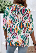 Load image into Gallery viewer, Printed Mock Neck Half Sleeve Blouse