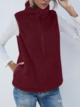 Load image into Gallery viewer, Full Size Fuzzy Zip Up Vest Coat with Pockets