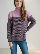 Load image into Gallery viewer, Contrast Turtleneck Long Sleeve Sweater
