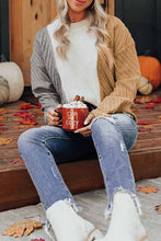 Load image into Gallery viewer, Color Block Textured Drop Shoulder Sweater