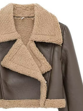Load image into Gallery viewer, Collared Neck Long Sleeve Plush Cropped Jacket
