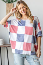 Load image into Gallery viewer, HOPELY Checkered Round Neck Half Sleeve T-Shirt