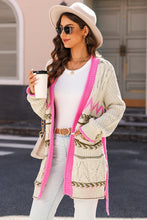Load image into Gallery viewer, Contrast Tied Open Front Cardigan