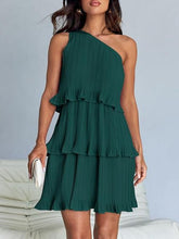 Load image into Gallery viewer, Layered Single Shoulder Mini Dress