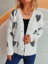 Load image into Gallery viewer, Heart Button Up Long Sleeve Cardigan