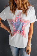 Load image into Gallery viewer, Star Round Neck Short Sleeve T-Shirt