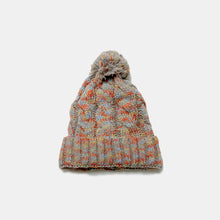 Load image into Gallery viewer, Contrast Cable-Knit Hat with Pompom