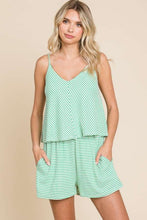Load image into Gallery viewer, Culture Code Full Size Double Flare Striped Romper
