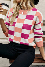 Load image into Gallery viewer, Color Block Round Neck Sweater