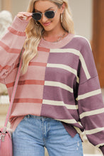 Load image into Gallery viewer, Contrast Striped Long Sleeve Sweatshirt