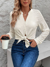 Load image into Gallery viewer, Textured Notched Long Sleeve Shirt