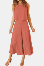 Load image into Gallery viewer, Round Neck Top and Wide Leg Pants Set