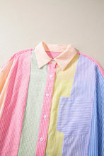 Load image into Gallery viewer, Striped Collared Neck Long Sleeve Shirt