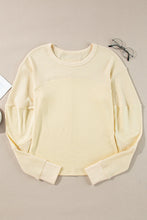 Load image into Gallery viewer, Waffle-Knit Round Neck Long Sleeve Top